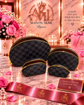 Noir Check Cosmetic Pouch Set