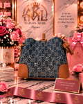 Denim Crystal Bucket Bag