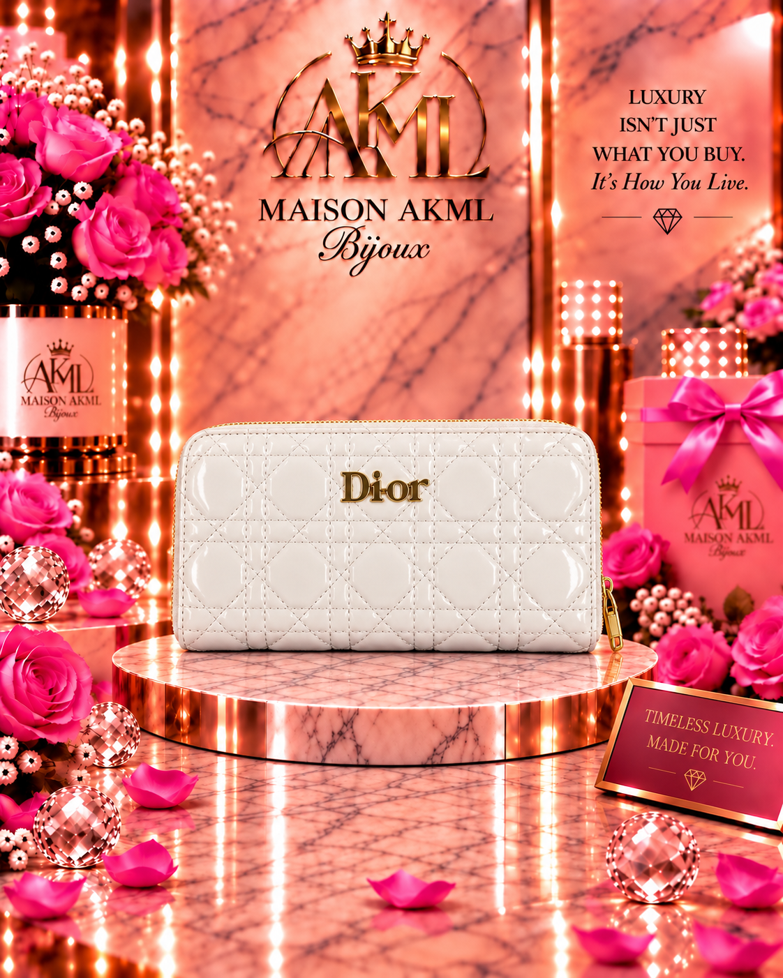 Maison AKML Luxe Quilted Zip Wallet