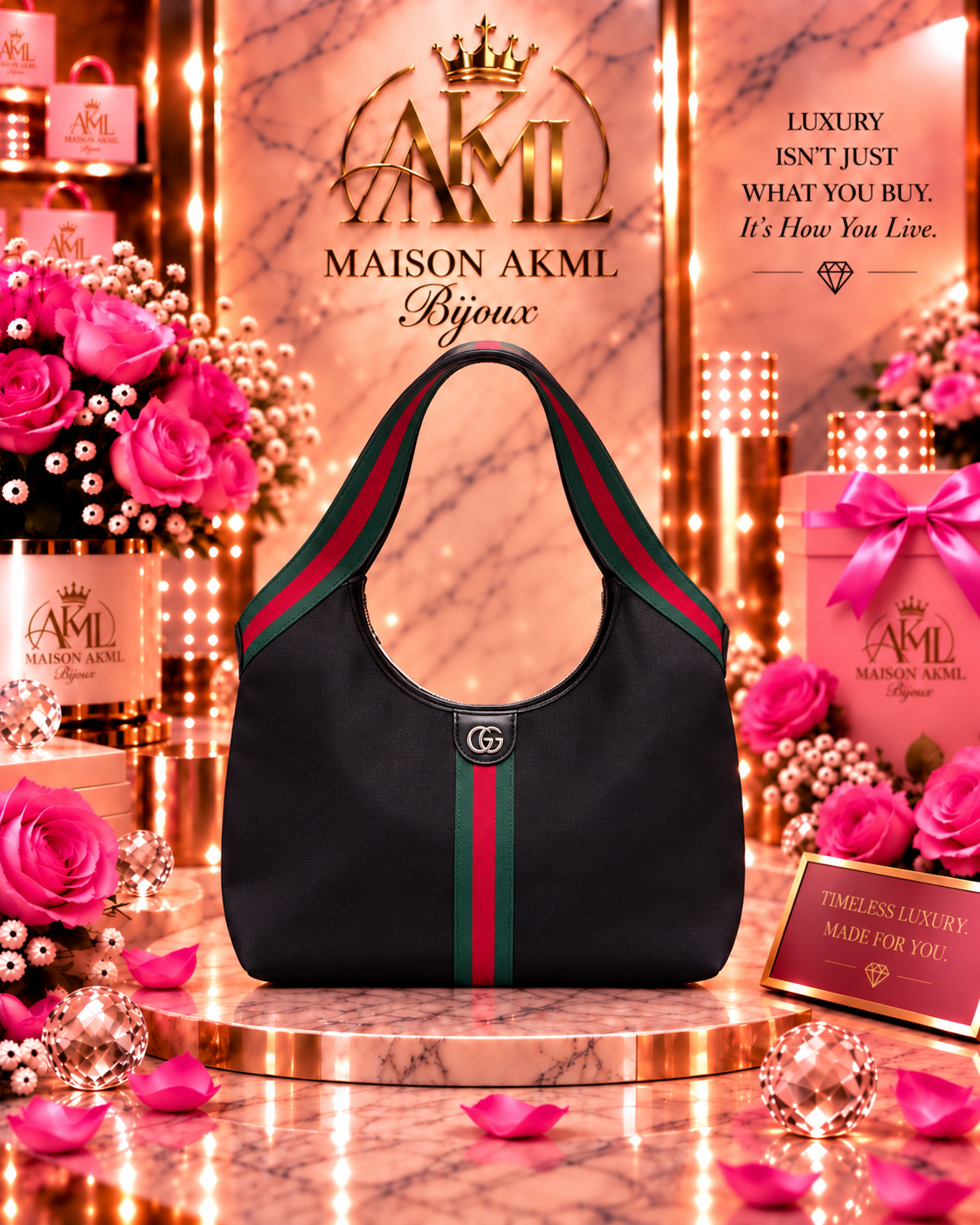 Maison AKML Luxe Hobo Shoulder Bag