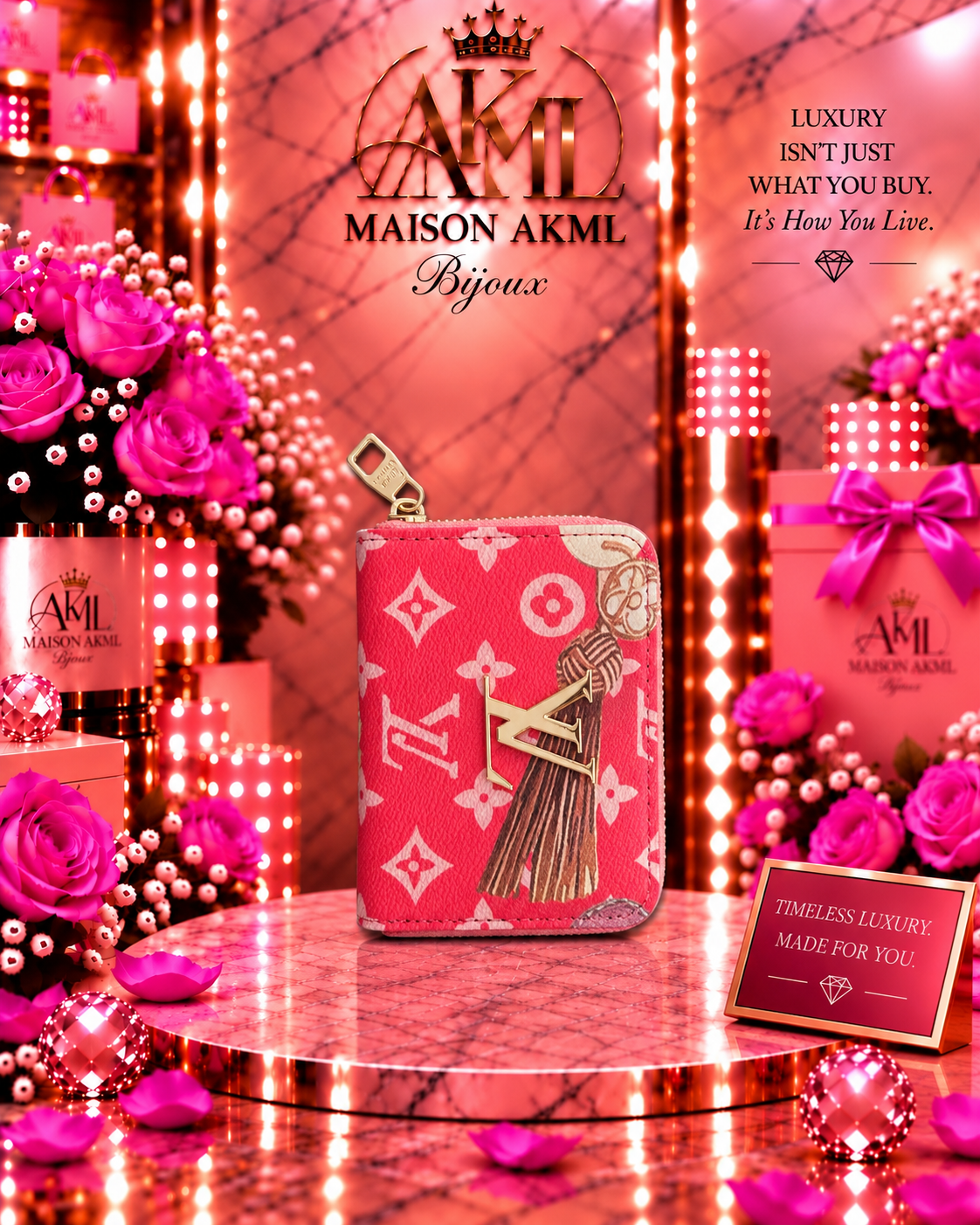 Rosé Petite Small Zip Wallet