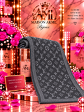 Luxe Monogram Scarf – Charcoal Slate
