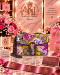 The Floral Luxe Chain Bag – Purple Bloom