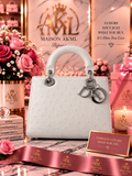White Cream Charm Top-Handle Bag