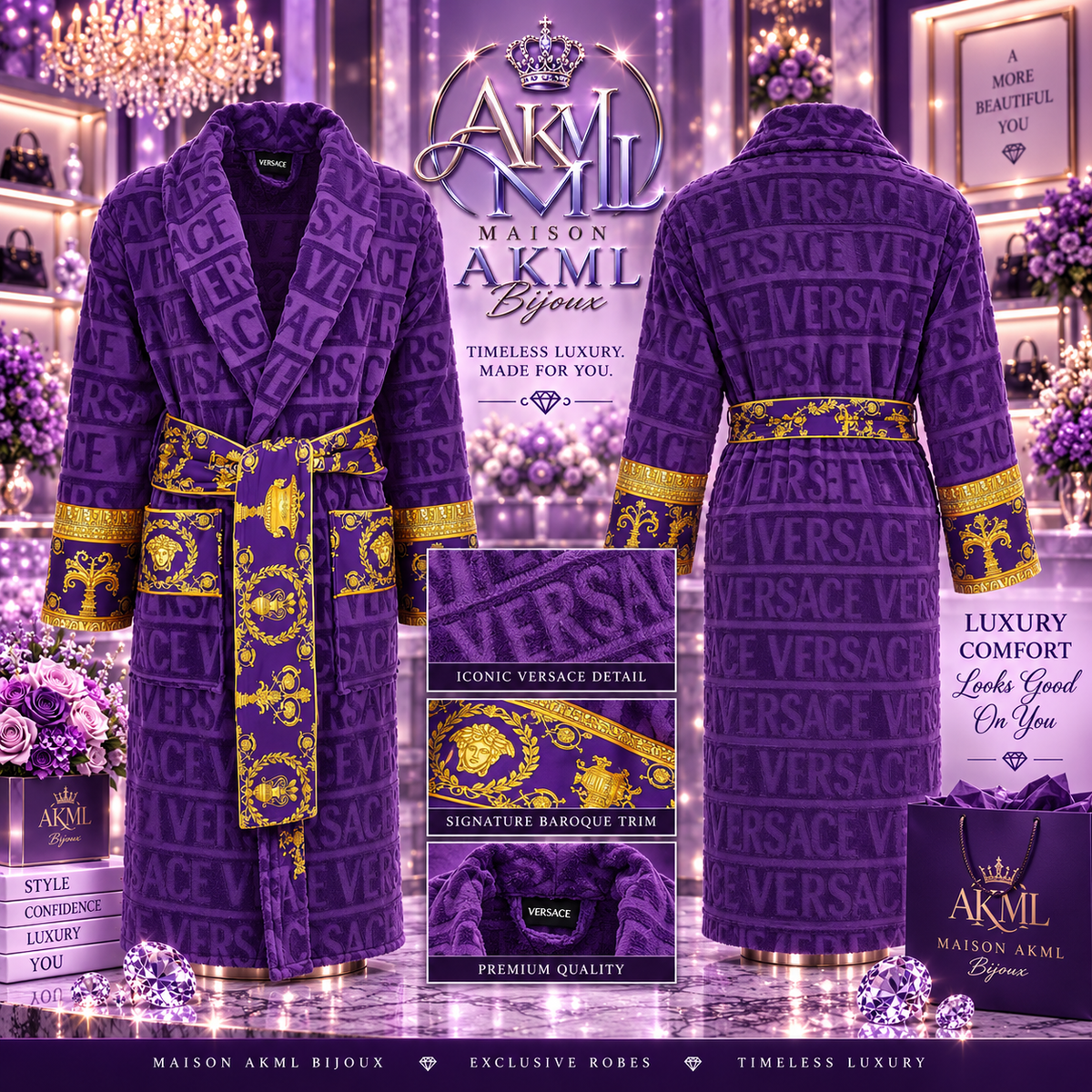 Royal Purple Baroque Luxury Robe