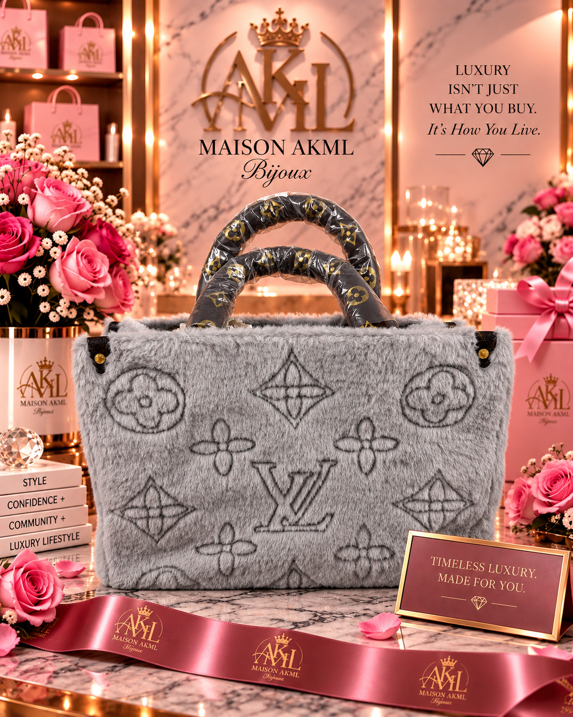 The Grey Plush Luxe Tote