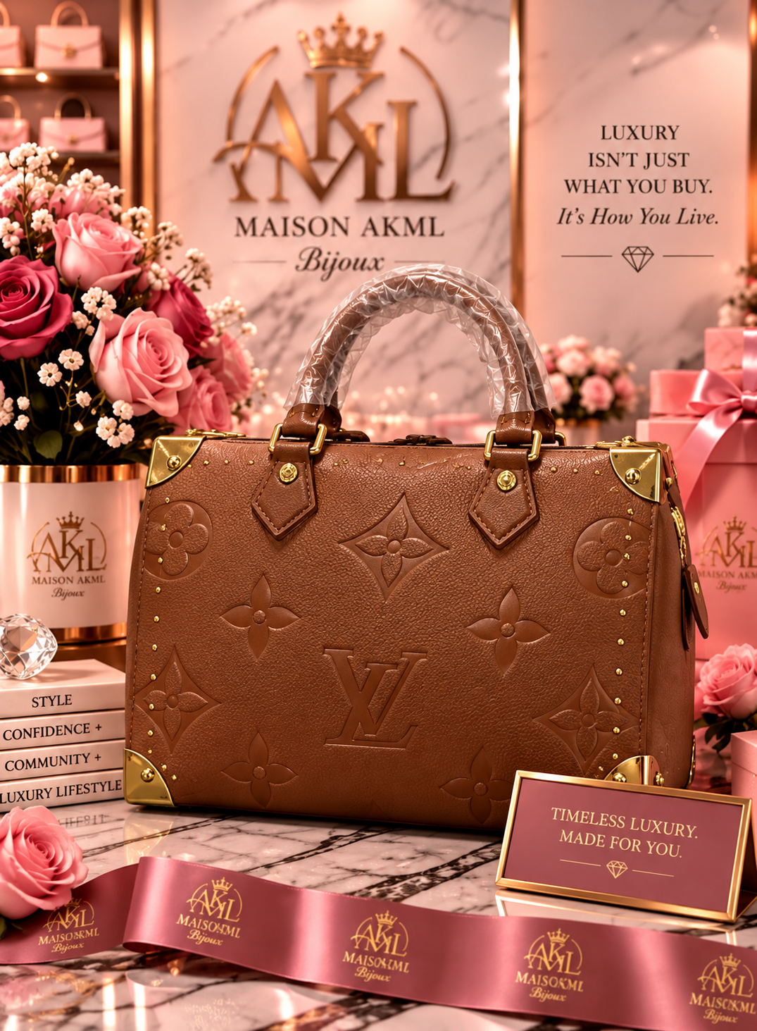 The Cognac Studded Carryall