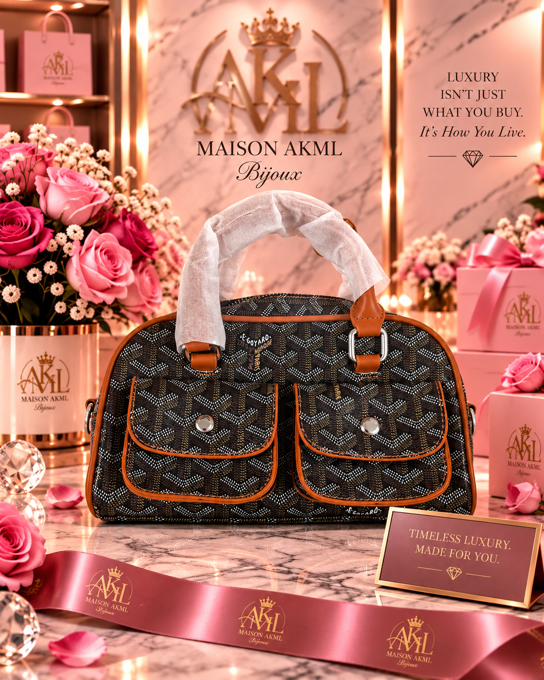 The Luxe Traveler Satchel – Black &amp; Cognac