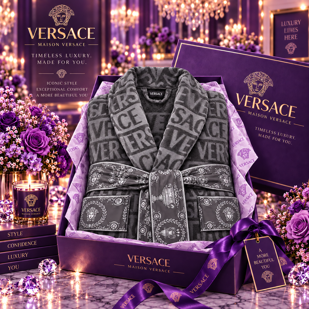 Charcoal Baroque Luxury Robe