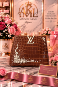Chocolate Pearl Croc Statement Tote