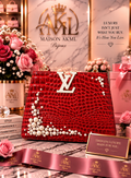 Red Pearl Croc Statement Tote