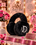Black Plush Logo Earmuffs