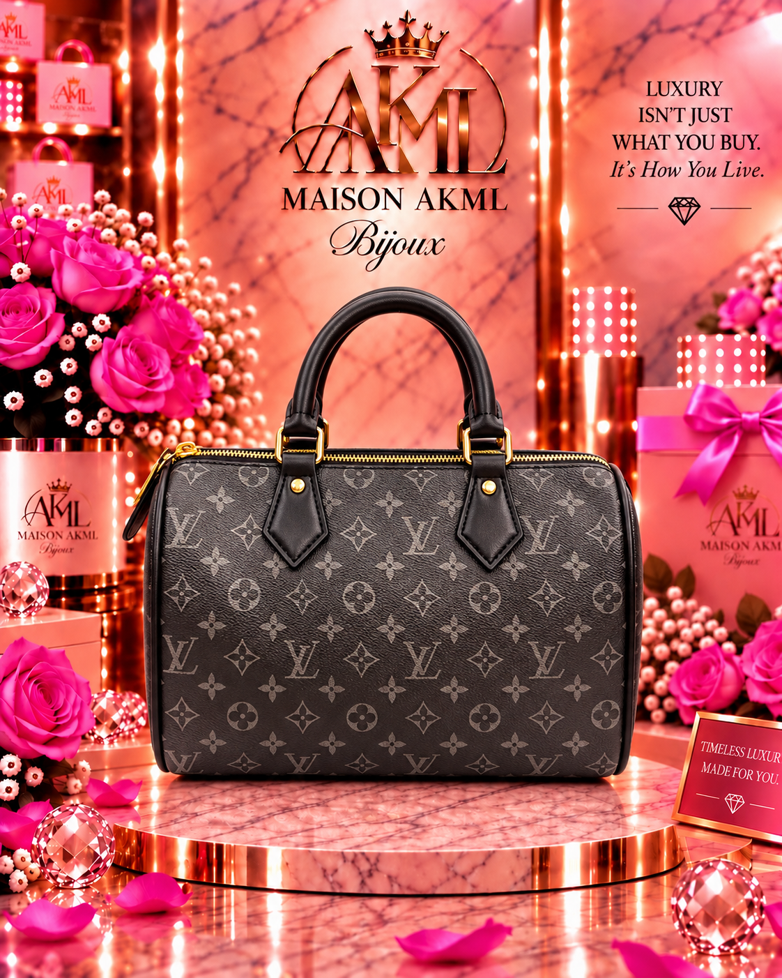 The Noir Monogram Satchel