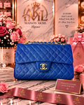 Royal Blue Quilted Chain Bag