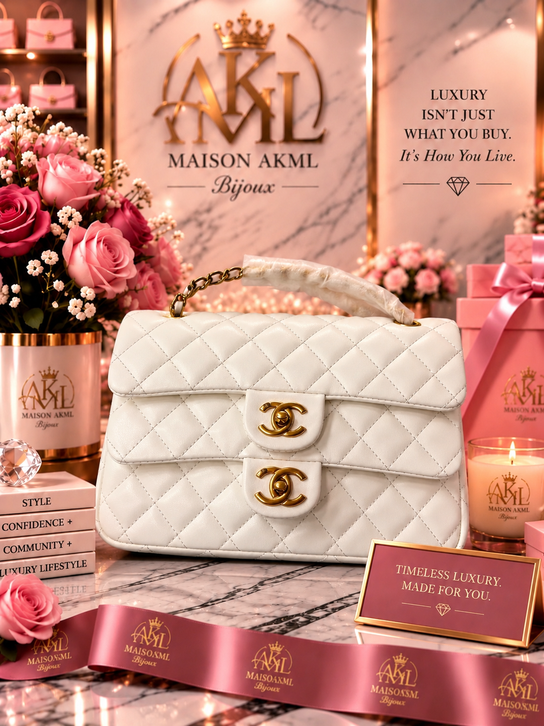 Double-Flap Quilted Handbag