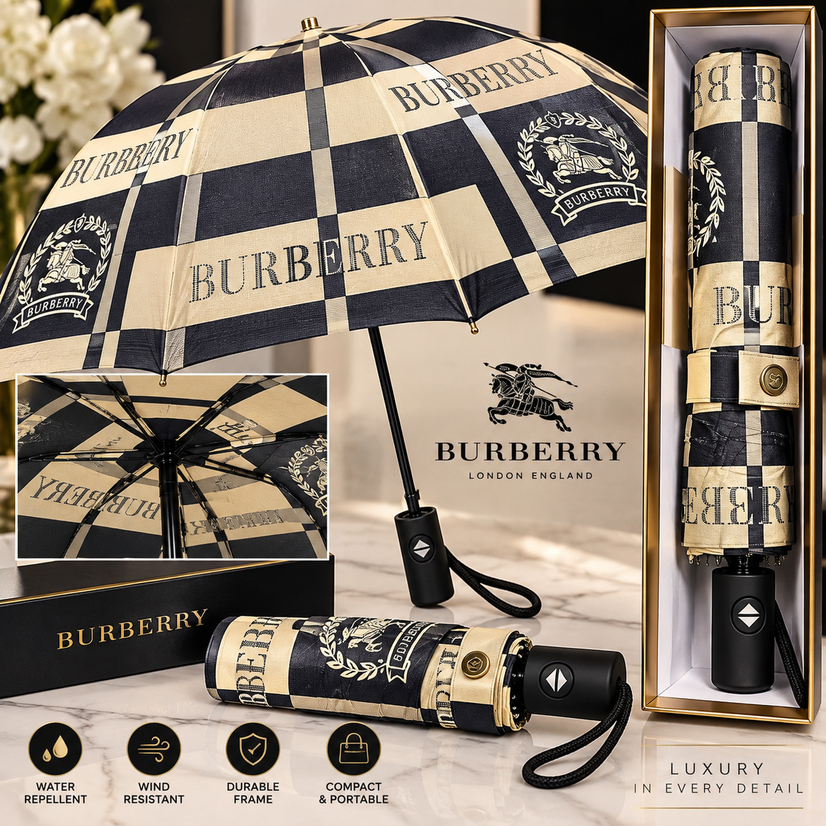 Luxury Heritage Plaid Automatic Umbrella