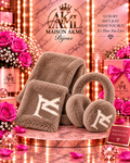 Maison AKML Plush Luxe Scarf &amp; Earmuff Set – Brown