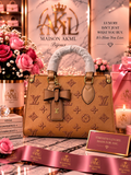 Caramel Embossed Bow Tote