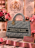 Grey Luxe Monogram Satchel