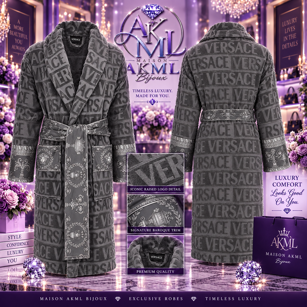 Charcoal Baroque Luxury Robe