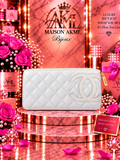 Ivory Quilted Zip Wallet