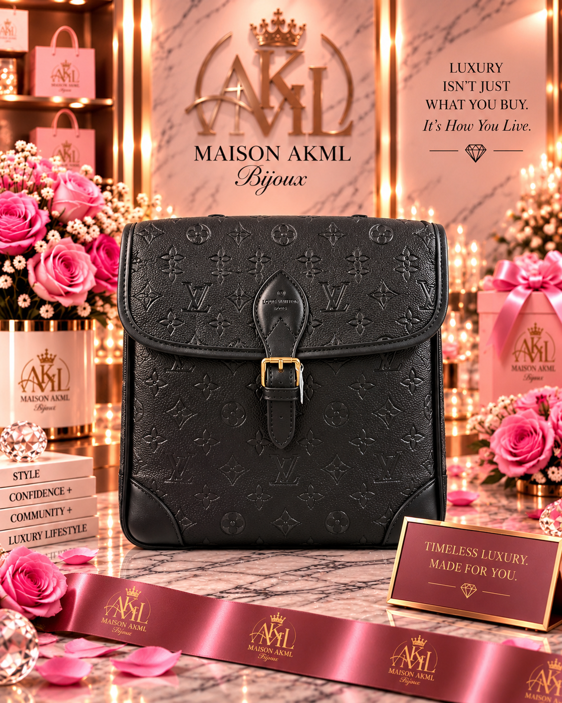 The Noir Embossed Crossbody