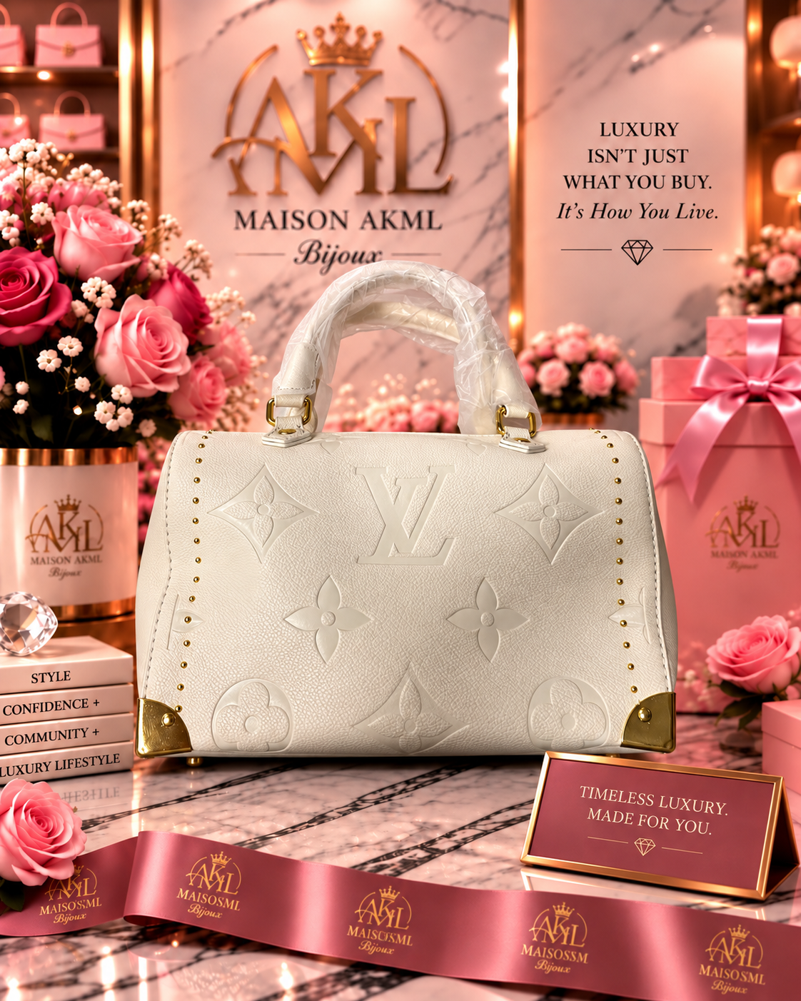 The Ivory Luxe Boston Bag