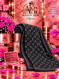 Noir Monogram Wrap Scarf – Black & Charcoal